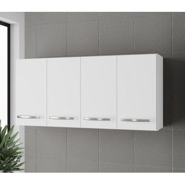 Imagem de Armário Suspenso 4 Portas Mara 120m - Branco Móblis