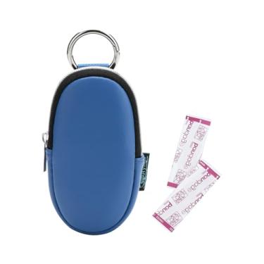 Imagem de Beautyflier Bolsa De Armazenamento Para Bandagens Flexíveis Tecido Band-Aid, Estojo Portátil Pu Primeiros Socorros, Viagem Com Chaveiro, Comporta 10 Bandagens, Serve (Azul)