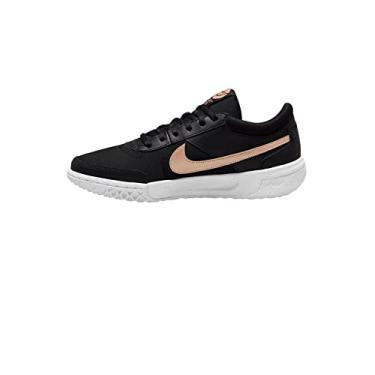 Imagem de NIKE Tênis de ginástica feminino Nikecourt Zoom Lite 3, Preto Mtlc Vermelho Bronze Branco, 6 US