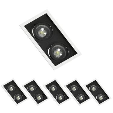 Imagem de 6 Spot Duplo Embutir Recuado Branco e Preto PAR20 E27 - SAVE ENERGY