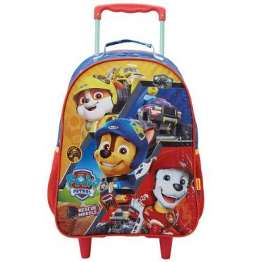 Imagem de Mochila Rodas 16" Patrulha Canina Turma Escolar Meninos, Azul