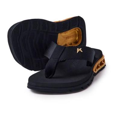 Imagem de Sandália Chinelo Kenner Rakka Kids Infantil Oiginal DVZ, Preto, Dourad
