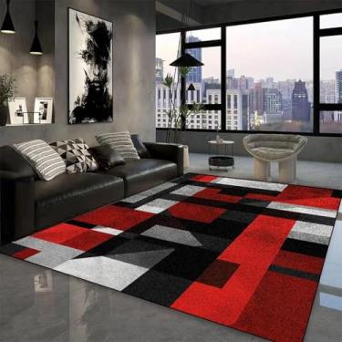 Imagem de Tapete geométrico moderno para sala de estar, sofá, mesas de centro, decoração de quarto, tapete lavável, cabeceira, tapetes de pelúcia (200x250 cm)/JH039-Flannel-7)