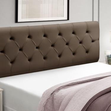 Imagem de Cabeceira Estofada para Cama Box Solteiro Realeza, Veludo, Madeira de Eucalipto (Marrom)