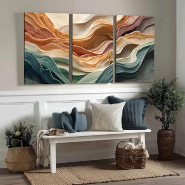 Imagem de Kit 3 Quadros Decorativos Canvas, Abstrato, 40x50cm, Arte Para Quarto, Sala, Corredor