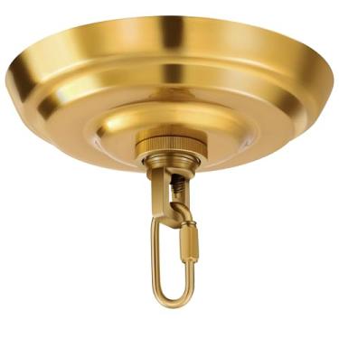 Imagem de MAYOMAJO Kit De Cobertura 6" Com Placa Reposição Para Serviço Pesado, Ferragens Montagem Lustre, Luminária Pendente, Cesta Flores Decorativas Ou Projetos "Faça Você Mesmo" (Latão)