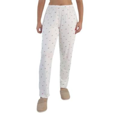 Imagem de Calça Feminina Pijama Canelada Borboleta Malwee 1000121150 Viscose, Es