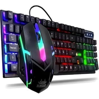 Imagem de Kit Gamer Teclado + Mouse LED RGB Master D280 – Conforto e Precisão em Longas Maratonas – Teclado Semi Mecânico Ergonômico + Mouse com Iluminação Personalizável para Alta Performance