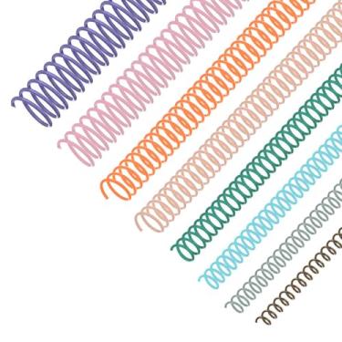 Imagem de Pacote com 120 bobinas espirais de plástico para encadernação em espiral, anéis de encadernação de vários tamanhos, pentes de arame, bobinas de espinha, passo 4:1, 1/4 5/16 3/8 1/2 9/16 5/8 3/4 7/8