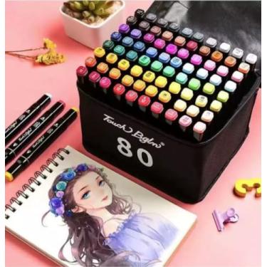 Imagem de Kit Maleta com 80 Canetas Touch Dupla Ponta – Marcador Colorido Profissional para Desenho, Arte e Escola