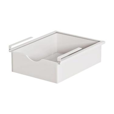 Imagem de Ioensy Suporte para cesto suspenso sob a prateleira, cesto versátil para armário que economiza espaço, gaveta organizadora de roupas íntimas para quarto, Branco