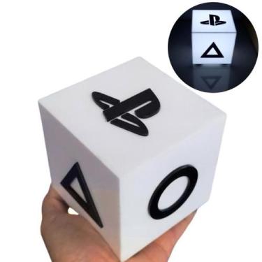 Imagem de Luminária de Mesa Logo Playstation Branca Presente Gamer - NoBrand