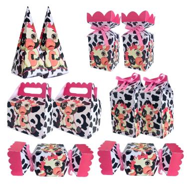 Imagem de Kit Festa Infantil Lembrancinha Fazendinha Vaquinha 50 Peças Decoração Aniversário