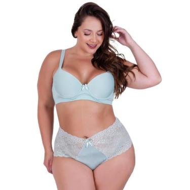 Imagem de Conjunto de Lingerie Plus Size Sutiã Reforçado e Calcinha Renda - c15 