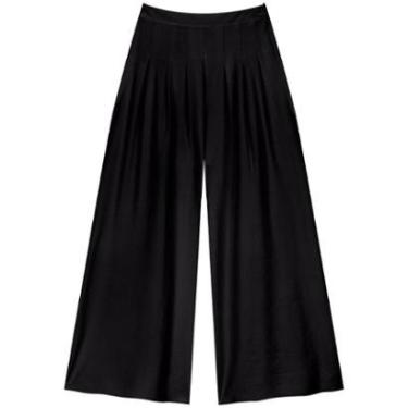 Imagem de Calça Pantalona De Viscose Em Alfaiataria Com Cintura Alta-Feminino