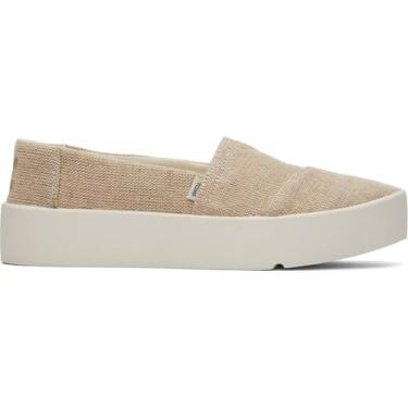 Imagem de TOMS Tênis feminino plataforma de lona Verona Heritage Casual - Bege, Ntl Undy Hrtg Cnvs, 41