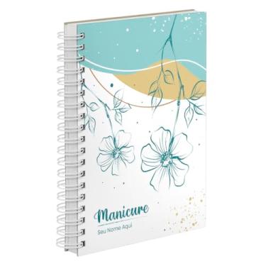 Imagem de Agenda Comercial 2026 Personalizada Capa Dura Manicure Flores Verdes