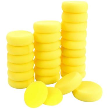 Imagem de 30 esponjas redondas de pintura, esponjas amarelas pequenas de 7,5 cm, esponjas de aquarela a granel, esponja de artista macia e de qualidade para arte em acrílico e aquarela, ideal e artistas