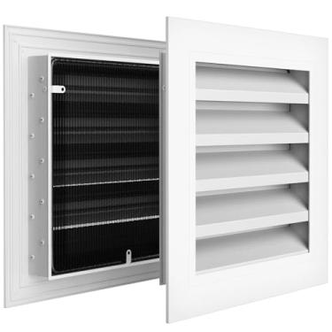 Imagem de FOROIRON Pacote com 2 saídas de 30,5 x 30,5 cm para ventilação de sótão de alumínio da casa com aberturas de porta de ventilação de galpão de tela para ventilação de porta externa em ventilação de