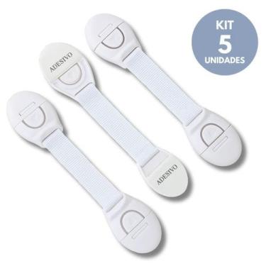 Imagem de Trava Protetora Para Bebes Móveis Trava Gaveta Armários - 5 Unidades -