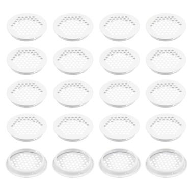 Imagem de PATIKIL Ventilação circular de 60 mm, 20 peças de aço inoxidável com orifício de malha redonda para saídas de ar de painel duplo de malha redonda para guarda-roupas de cozinha, sapatos, armários