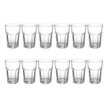 Imagem de Jogo Kit 12 Copos Vidro Grosso Suco Água Drink Cerveja 310ml - 123 úti