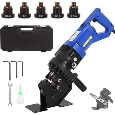 Imagem de Perfurador Hidráulico Elétrico Do Furo Do Metal 1500w, Máquina De Perfuração De Aço, Com 5 Dados Φ0.25/0.35/0.51/0.67/0.8, Para O Aço De ângulo De Alumínio Da Placa De Alumínio Do Cobre Do