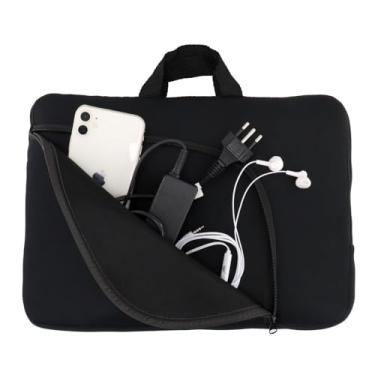 Imagem de Case Capa Mochila Bolsa de Notebook Slim Com Bolso Alça Compacta 13 14 15 17 Polegadas Capa (Preto, 17'' Polegadas)