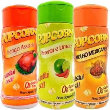 Imagem de Combo 3 Temperos Pipoca Popcorn Sabores Frango Assado, Molho - Flavore
