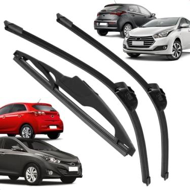 Imagem de Kit Completo 3 Palhetas Limpador Parabrisa Silicone Hb20 2013 a 2019