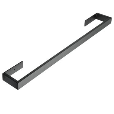 Imagem de Toalheiro para suporte de parede de banheiro, barra de toalha de aço inoxidável SUS304 de 61 cm, suporte de toalha preto fosco para banheiro, lavanderia, hotel, decoração de casa moderna