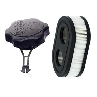 Imagem de Tampa de tanque de combustível 594061 e conjunto de combinação de filtro de ar 593260, substituição com tampas de tanque de gás para cortador de grama B & S To&ro Crafts&man, filtros de substituição