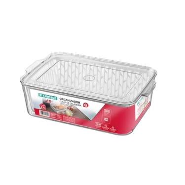 Imagem de Ordene - Organizador Plástico Clear de Geladeira Tamanho G de 5,3 Litros, Linha Utti