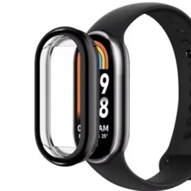 Imagem de Capa Case Bumper Preto Com Película P/Mi Band 10