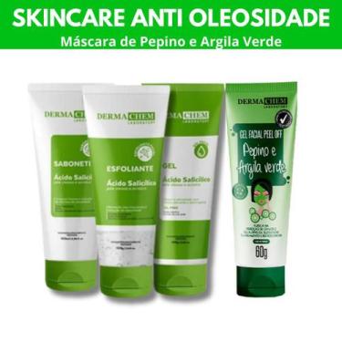 Imagem de Kit Skincare Anti Oleosidade e Acne, Mascara Argila Verde e Pepino Rem