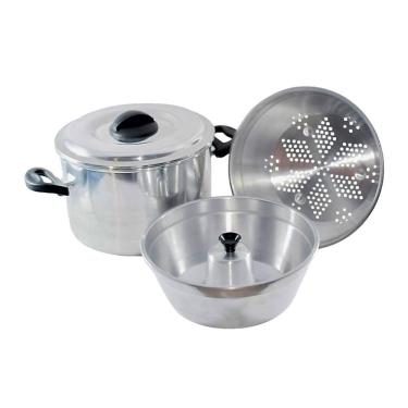 Imagem de Kit Panela A Vapor Banho Maria 4x1 Legumes Pudins 22cm 5,3l