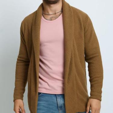 Imagem de Cardigan Sobretudo Caramelo Masculino - execução jeans, Caramelo, m