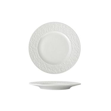 Imagem de Prato de cerâmica estilo europeu simples e requintado para uso doméstico estilo ocidental - 27 cm - branco