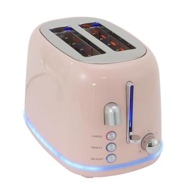 Imagem de Torradeira multifuncional totalmente automática de 800 W com waffle de 1,4 "de largura, 6 posições de aquecimento, bandeja de migalhas removível,Pink