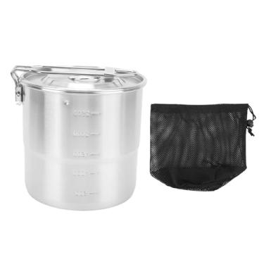 Imagem de Zerodis Panela de Panela Portátil de Acampamento, 304 Aço Inoxidável Arroz de Metal Portátil Acampar de de Grande Capacidade para Mochila Ao Ar Livre Piquenique (A)