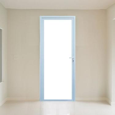Imagem de Porta Direita 1 Folha Vidro Temperado 6cm 90x215cm Fábrica do Alumínio Branco