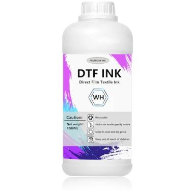 Imagem de Tinta DTF branca 1000 ml - Tinta de impressora de transferência premium para impressoras ET-8550 L1800 L805 R2400 P400 P800 XP15000, impressão por transferência de calor direto para filme