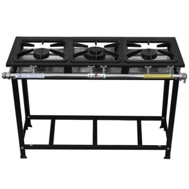 Imagem de Fogão Serv Kenok 3 Bocas 2 Simples Baixa Pressão FBSE3B.807