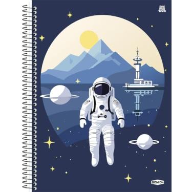 Imagem de Caderno Universitário Animativa, 10 Matérias, Capa Dura, Bom D+ Masculino, 160 Folhas, Pacote com 4