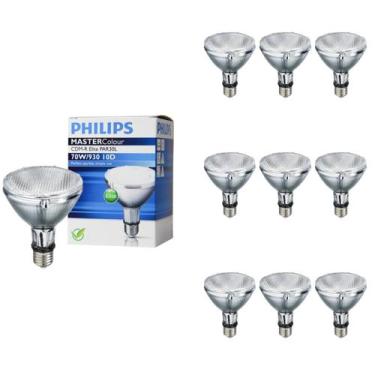 Imagem de 10 Lâmpada Vapor Metál 70w E27 3000k PAR30 Bivolt Philips