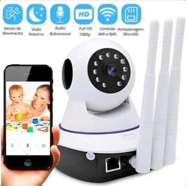 Imagem de Babá Eletrônica Wifi 3 Antenas Visão Noturna Profissional - LIPPIN