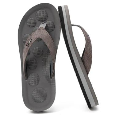 Imagem de QIGEGE Chinelo feminino confortável tapete de ioga sandálias antiderrapantes leves para caminhada, Cinza escuro, 36