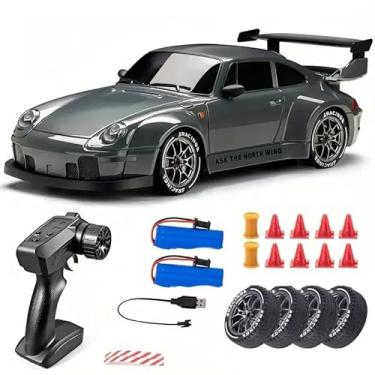 Imagem de Carro RC Drift 1/24 2,4 GHz 4WD Controle Remoto Esportivo Corrida Modelo 993 Tração 4x4, Com Bateria Extra e Pneus Drift