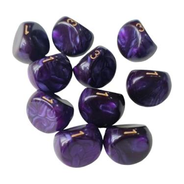 Imagem de TTETTZ Conjunto de dados com 10 peças, dados de 3 lados, brinquedos de entretenimento, lembrancinhas de festa, de acrílico, para jogos de mesa KTV e bar, Roxo