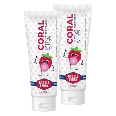 Imagem de Coral White Pasta de dente infantil Bubble Berry sem flúor - 113 g (pacote com 2)